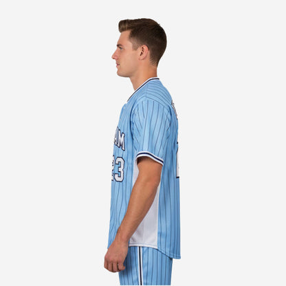 Custom Baseball Jersey - Pinstripe Full Button Jersey Team Name & Number