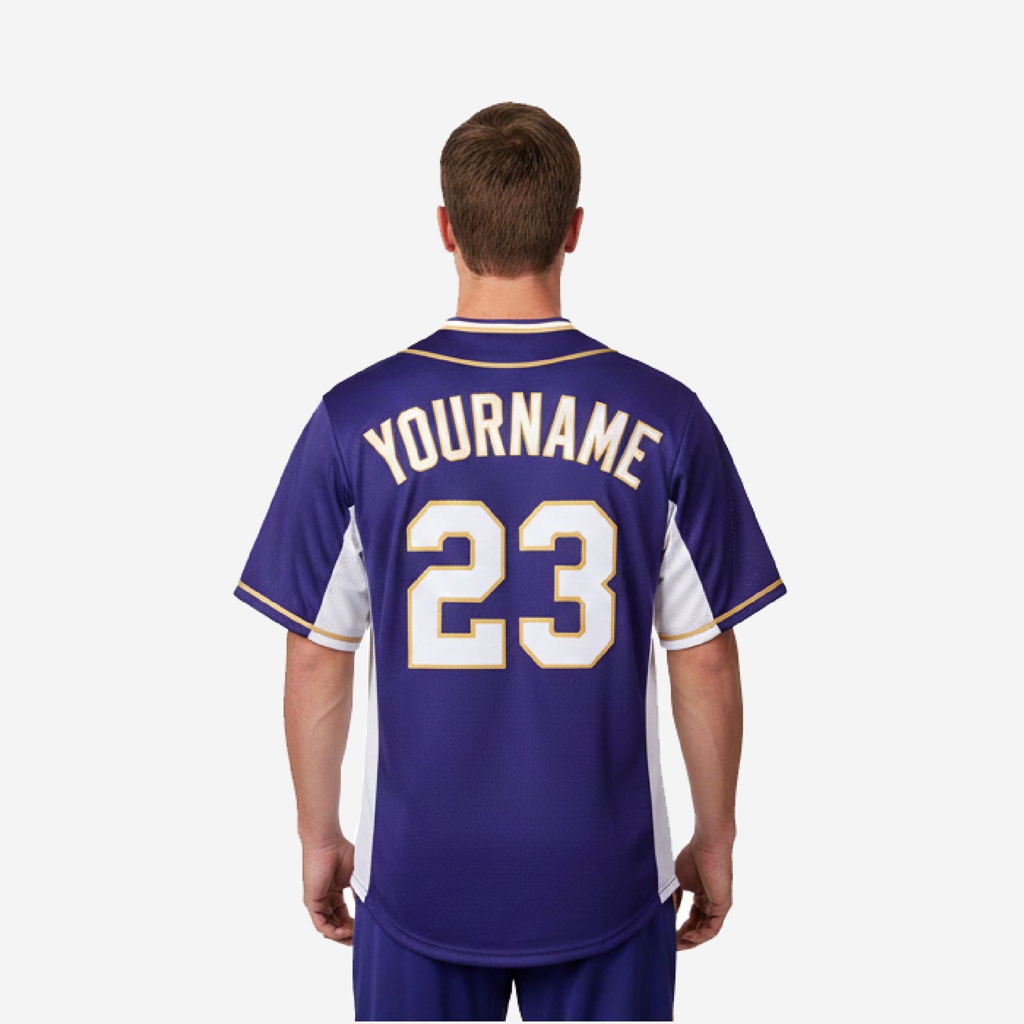 Custom Baseball Jersey in Purple - Full Button Baseball Jersey Custom Name & Number