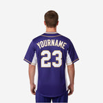 Custom Baseball Jersey in Purple - Full Button Baseball Jersey Custom Name & Number