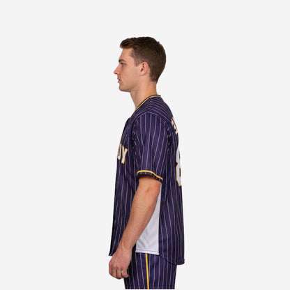 Custom Baseball Jersey - Pinstripe Full Button Jersey Team Name & Number