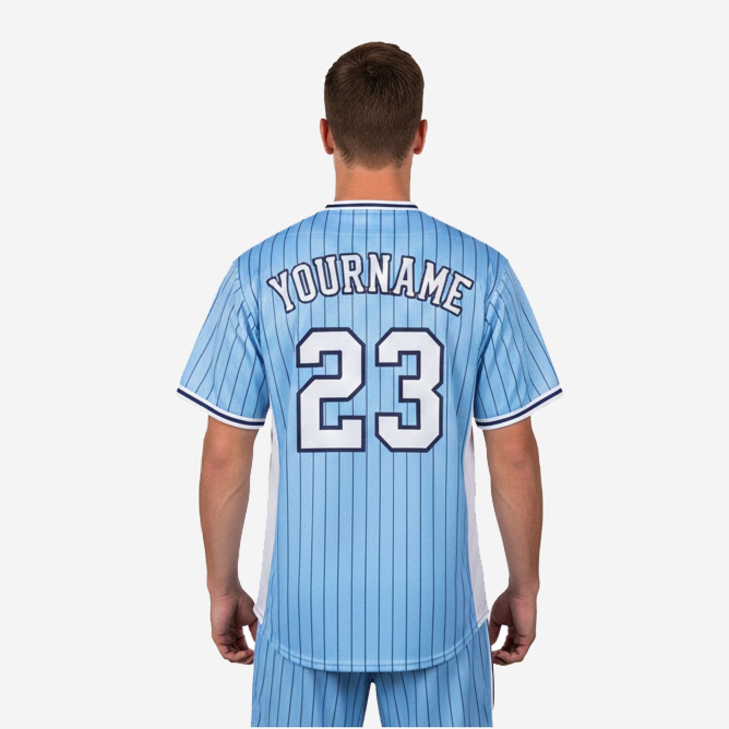 Custom Baseball Jersey - Pinstripe Full Button Jersey Team Name & Number