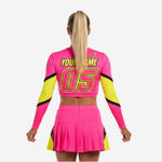 Long Sleeve Custom Cheerleading Uniforms - Crop Top & Skirt Set for Youth & Elite Squads