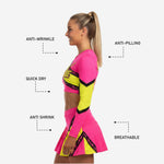 Long Sleeve Custom Cheerleading Uniforms - Crop Top & Skirt Set for Youth & Elite Squads