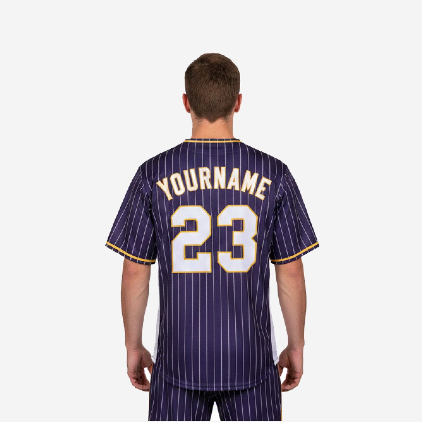 Custom Baseball Jersey - Pinstripe Full Button Jersey Team Name & Number