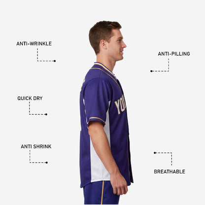 Custom Baseball Jersey in Purple - Full Button Baseball Jersey Custom Name & Number