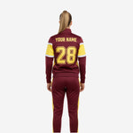 Custom Cheerleading Maroon Warmup Set - Full Zip Jacket & Pants Team Name Design