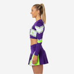 Custom Competition Cheerleading Uniforms - Long Sleeve Top & Skirt Set with Team Name