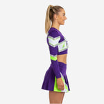 Custom Competition Cheerleading Uniforms - Long Sleeve Top & Skirt Set with Team Name