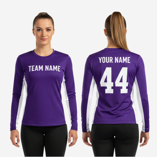 Custom Cheerleading Shell - Purple Long Sleeve Sublimation Print