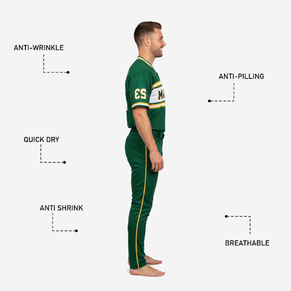 Personalized Baseball Team Uniform - Custom Jersey & Pants Set in Green