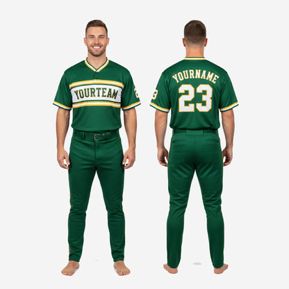 Personalized Baseball Team Uniform - Custom Jersey & Pants Set in Green
