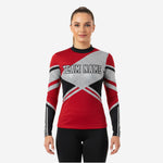 Youth & Adult Long Sleeve Cheer Top - Personalized Dark Red Team Uniform
