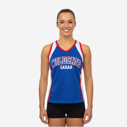 Custom Printed Cheerleading Tank Top - Blue Sleeveless Shell