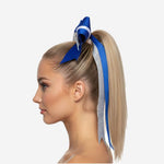 Personalized Blue Cheer Bow - Custom Team Colors Hair Bow