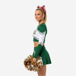 Custom Cheerleading Uniform Set - Long Sleeve Crop Top & Skirt in Green