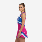 Custom Cheerleading Uniform Dress - Pink Chevron Sleeveless Design