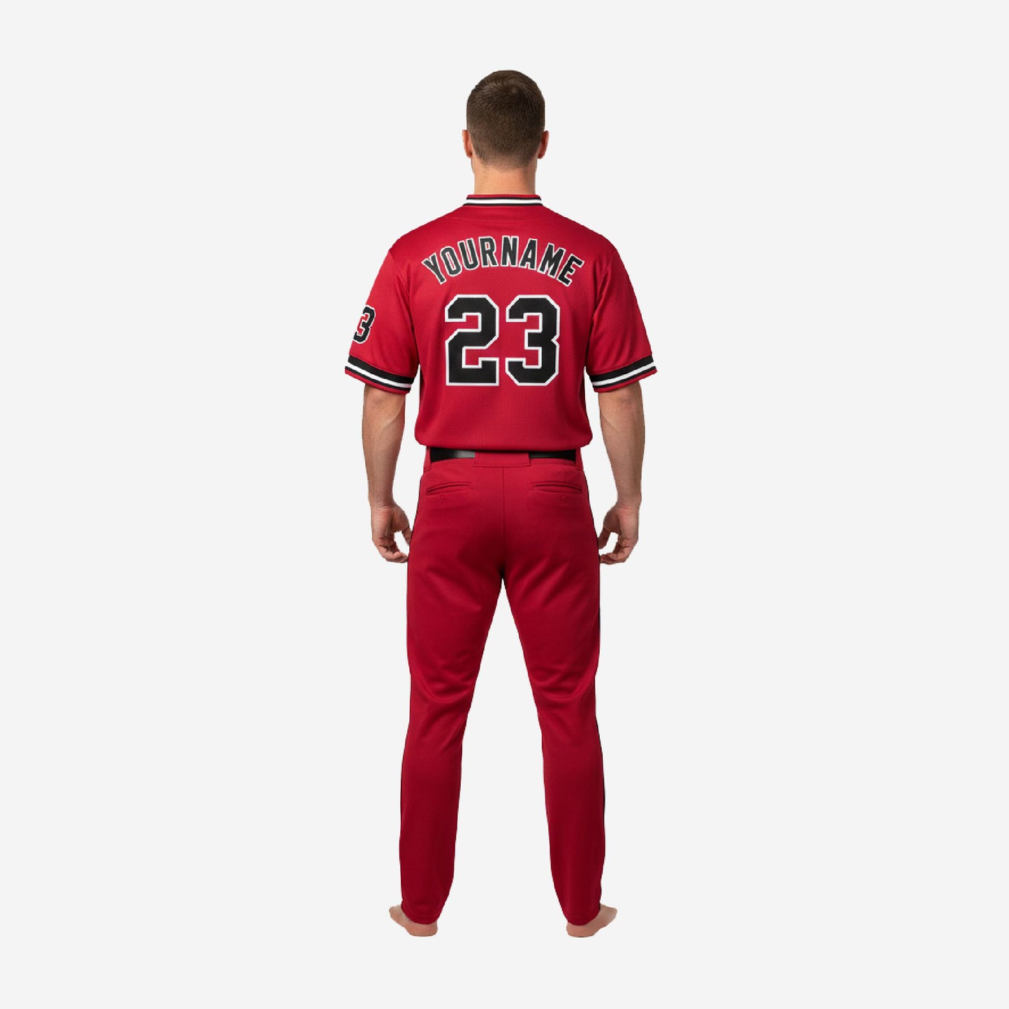 Personalized Baseball Team Uniform - Custom Jersey & Pants Set in Vivid Burgundy