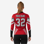 Youth & Adult Long Sleeve Cheer Top - Personalized Dark Red Team Uniform
