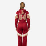Custom Cheerleading Warmup Set in Red - Crop Hoodie & Pants Team Name Design