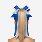Personalized Blue Cheer Bow - Custom Team Colors Hair Bow