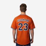 Personalized Baseball Jersey in Orange - Custom Team Name Number Sublimated Baseball Shirt