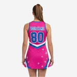 Custom Cheerleading Uniform Dress - Pink Chevron Sleeveless Design