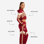 Custom Cheerleading Warmup Set in Red - Crop Hoodie & Pants Team Name Design
