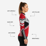 Youth & Adult Long Sleeve Cheer Top - Personalized Dark Red Team Uniform