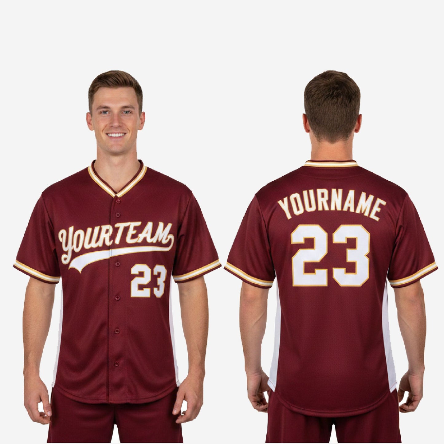 Custom Baseball Jersey - Full Button Baseball Jersey Custom Name & Number