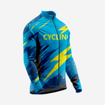 Men’s Long Sleeve Bike Jersey and Bib Shorts Set - Sea Blue - K2 Sportswear | Custom Sports Uniforms & Apparels - K2 Sportswear
