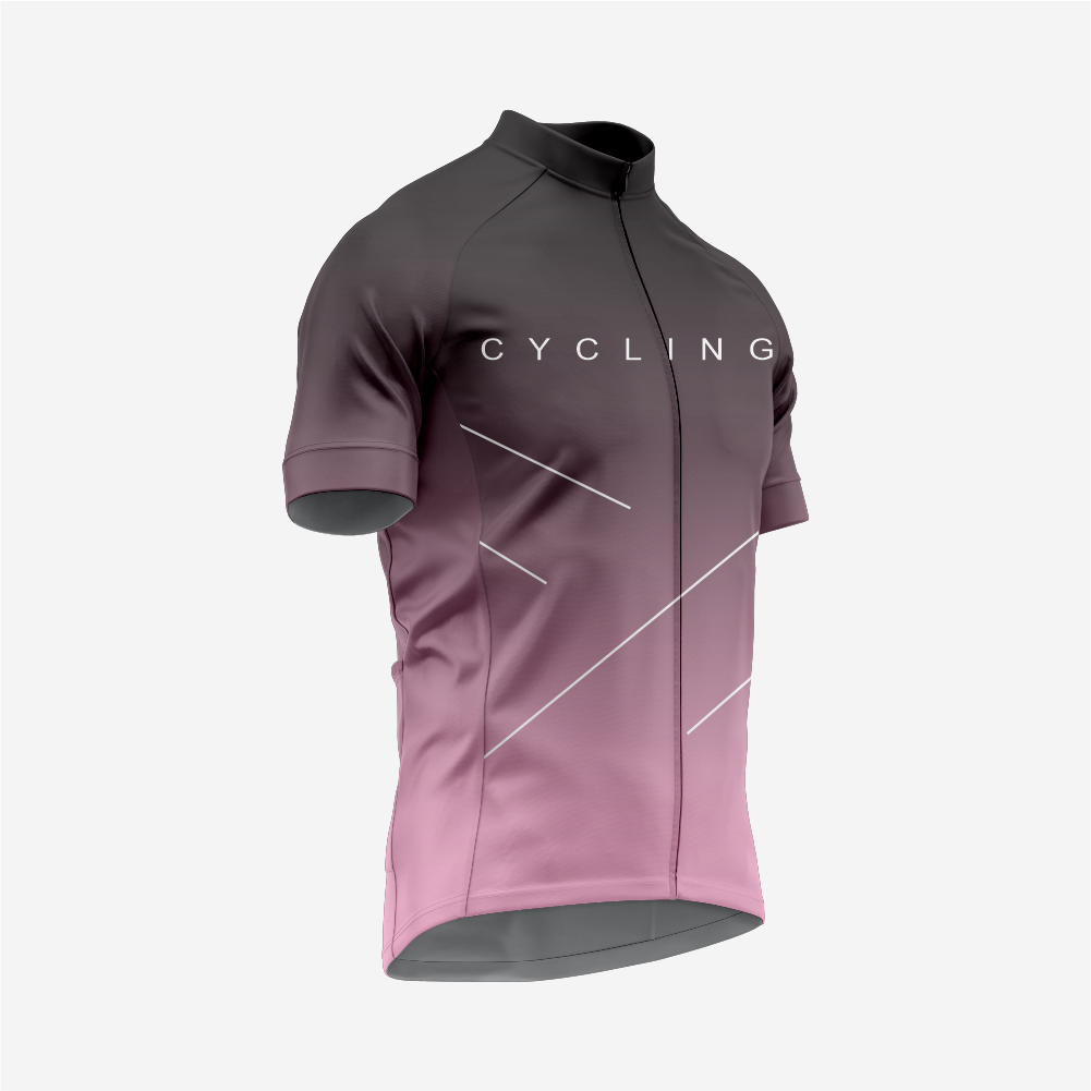 Premium Men's Cycling Short Sleeve Jersey in Candy Pink