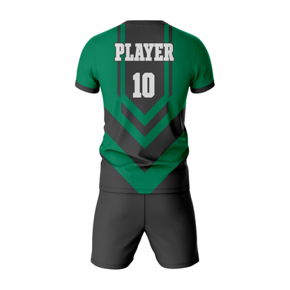 Premium Black and Dark Green Soccer Uniform Kit