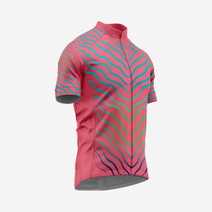 Mens Short Sleeve Cycling Jersey Dark Pink Lightweight Bike Apparel