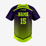 Custom Blue/Green Softball Full Button Jersey – Men & Women - K2 Sportswear | Custom Sports Uniforms & Apparels - K2 Sportswear