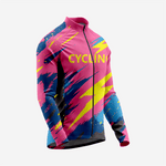 Men’s Candy Pink Long Sleeve Bike Jersey for Road Cycling - K2 Sportswear | Custom Sports Uniforms & Apparels - K2 Sportswear