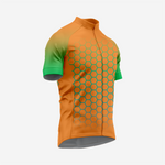 Herren Fahrradtrikot mit Hexagon-Muster, Braun | Kurzarm Performance-Fahrradshirt