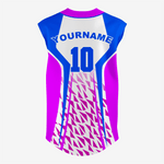 Personalized Magenta/Blue Sleeveless Full Button Softball Jersey – Pro Fit - K2 Sportswear | Custom Sports Uniforms & Apparels - K2 Sportswear