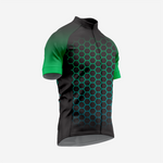 Herren-Radtrikot mit Wabenmuster, schwarz | Kurzarm-Performance-Fahrradshirt