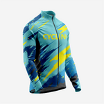 Men’s Long Sleeve Cycling Jersey and Bib Shorts Set - Teal Blue - K2 Sportswear | Custom Sports Uniforms & Apparels - K2 Sportswear