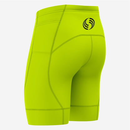 Customizable Men's Cycling Shorts - Yellow Green Pro Fit