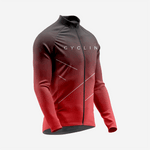 Men’s Long Sleeve Cycling Top and Bib Shorts Set - Red & Gray - K2 Sportswear | Custom Sports Uniforms & Apparels - K2 Sportswear