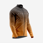 Men's Long Sleeve Cycling Jersey and Bib Shorts Outfit - Brown & Gray - K2 Sportswear | Custom Sports Uniforms & Apparels - K2 Sportswear