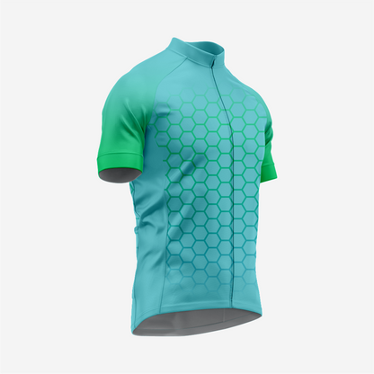 Short Sleeve Cycling Jersey Men | Hexagon Pattern Bike Shirt