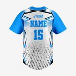 Personalized Softball Jersey – Sky Blue Full Button Style - K2 Sportswear | Custom Sports Uniforms & Apparels - K2 Sportswear
