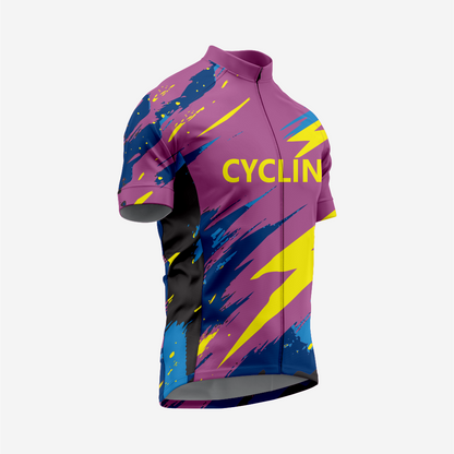 Men’s Short Sleeve Cycling Jersey for Road and Racing - Magenta