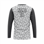 Basketball Long Sleeve Shooting Shirt in Gray and White RSBLSSS-004 - K2 Sportswear | Custom Sports Uniforms & Apparels - K2 Sportswear