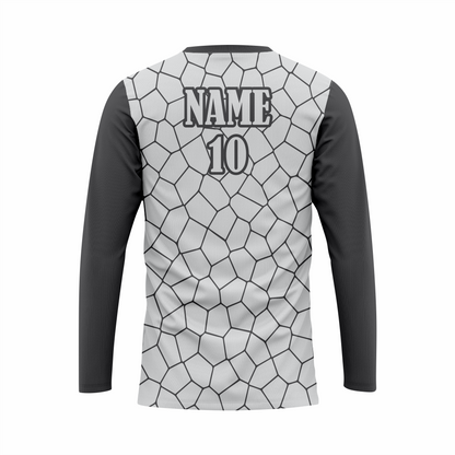 Basketball Long Sleeve Shooting Shirt in Gray and White RSBLSSS-004