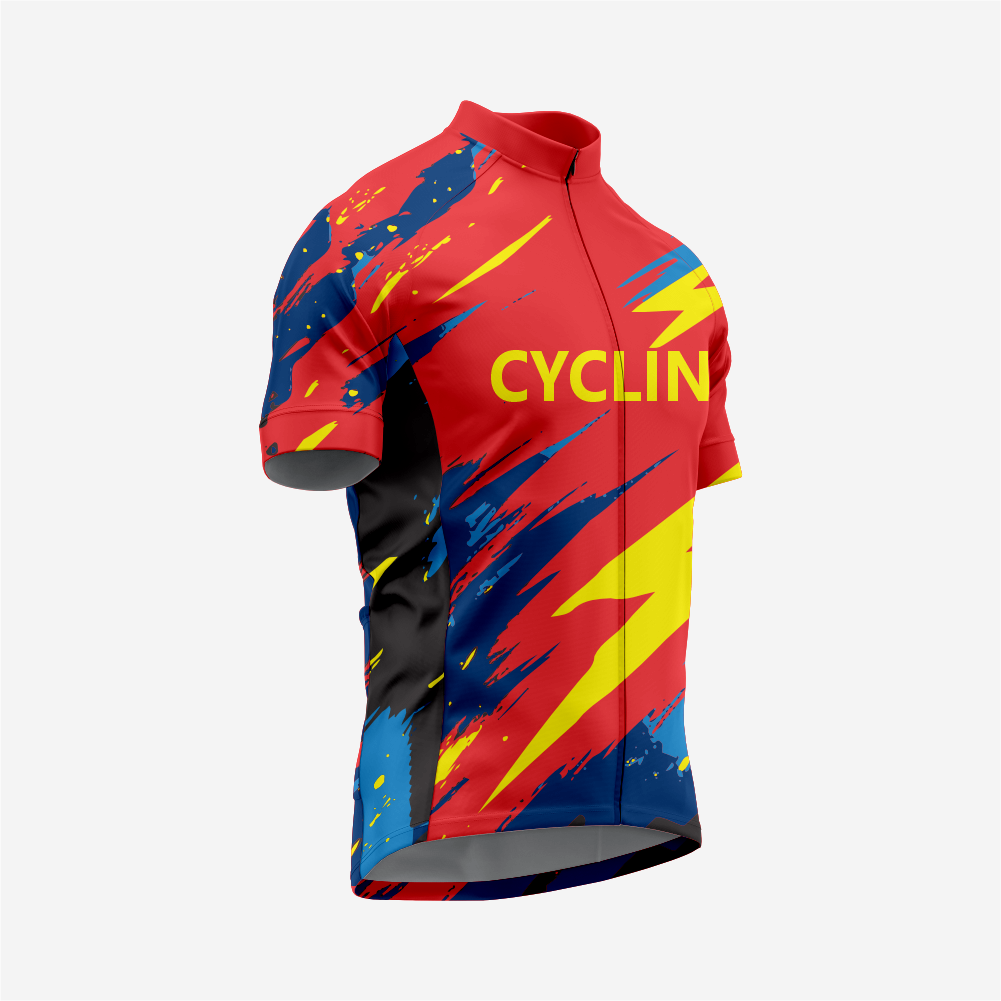 Men’s Short Sleeve Cycling Jersey for Road and Racing - Red