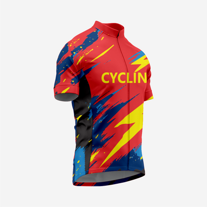 Men’s Short Sleeve Cycling Jersey for Road and Racing - Red