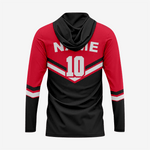 Custom Softball T-Shirt Hoodie in Red/Black for Men/Women - K2 Sportswear | Custom Sports Uniforms & Apparels - K2 Sportswear
